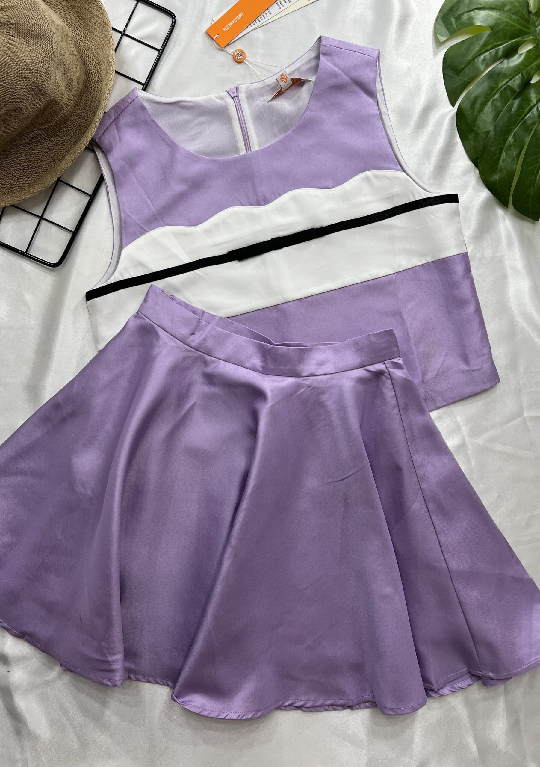 ست تاپ و دامن پرپل