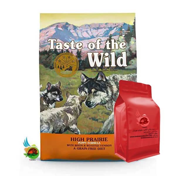 غذای خشک توله سگ تیست آف د وایلد بدون غلات با طعم گاومیش و گوزن Taste of the wild with bison & venison وزن ۱ کیلوگرم ( فله ای)