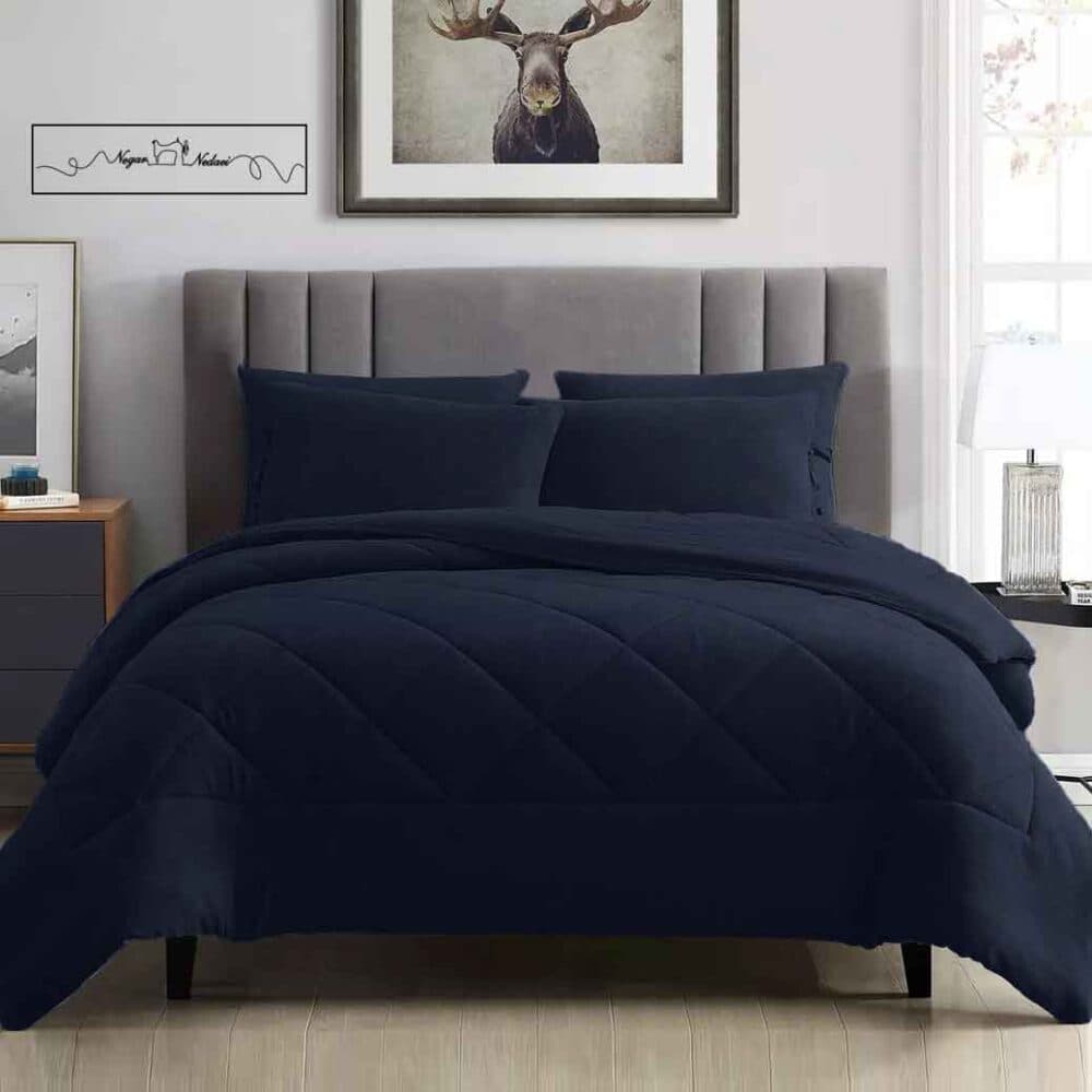 روتختی مینیمال کتان مخمل طرح لوزی سرمه ای کد 102600