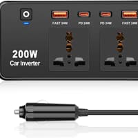 اینورتر و شارژر برق خودرو 12 ولت 200 وات مدل PC200PRO