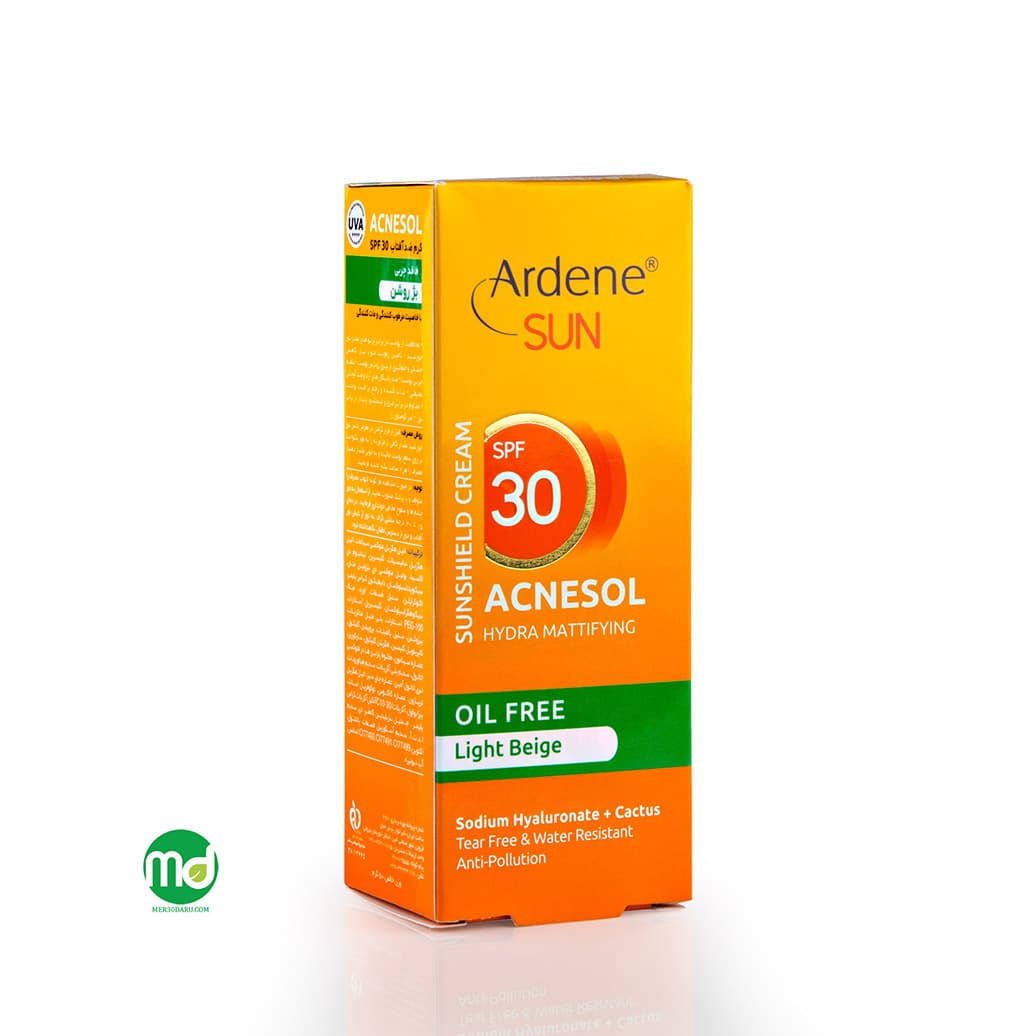 کرم ضد آفتاب acnesol oil free آردن SPF30 بژ روشن