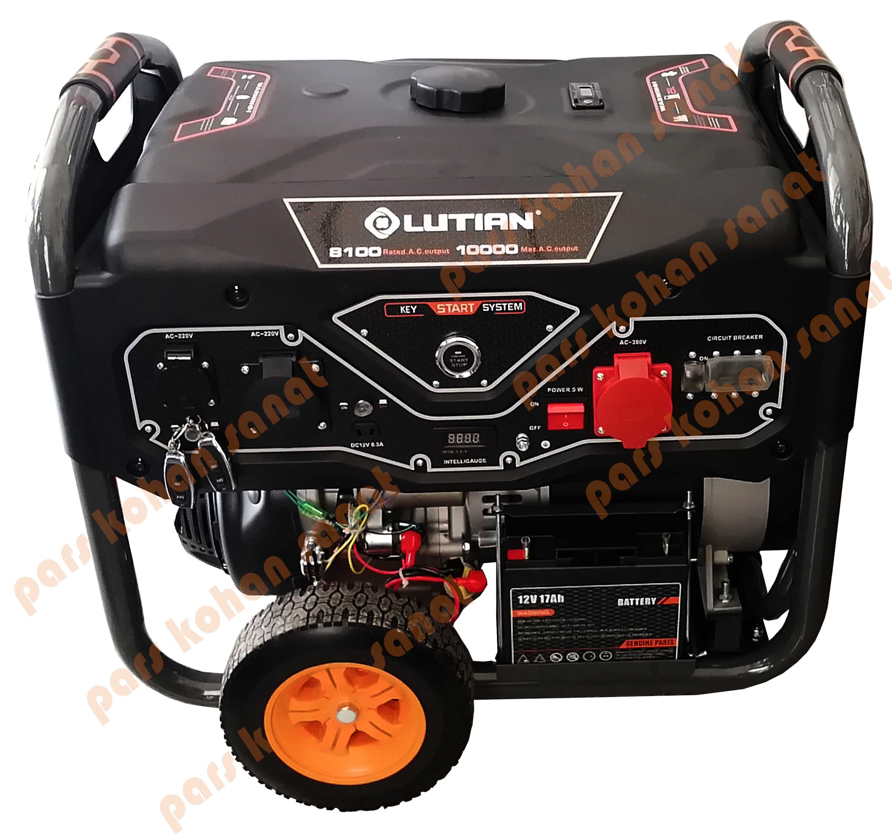 موتور برق بنزینی 11کیلواوات تکفاز سه فاز لوتیان مدل LS13500EBDGR