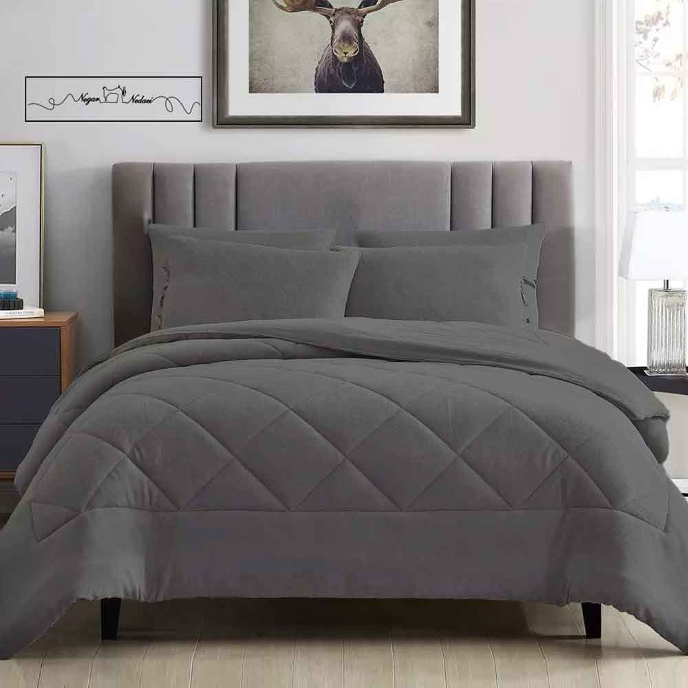 روتختی مینیمال کتان مخمل طرح لوزی طوسی تیره کد 102500