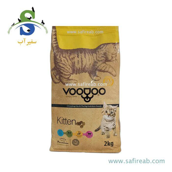 غذای خشک بچه گربه وودو Voodoo kitten وزن ۲ کیلوگرم