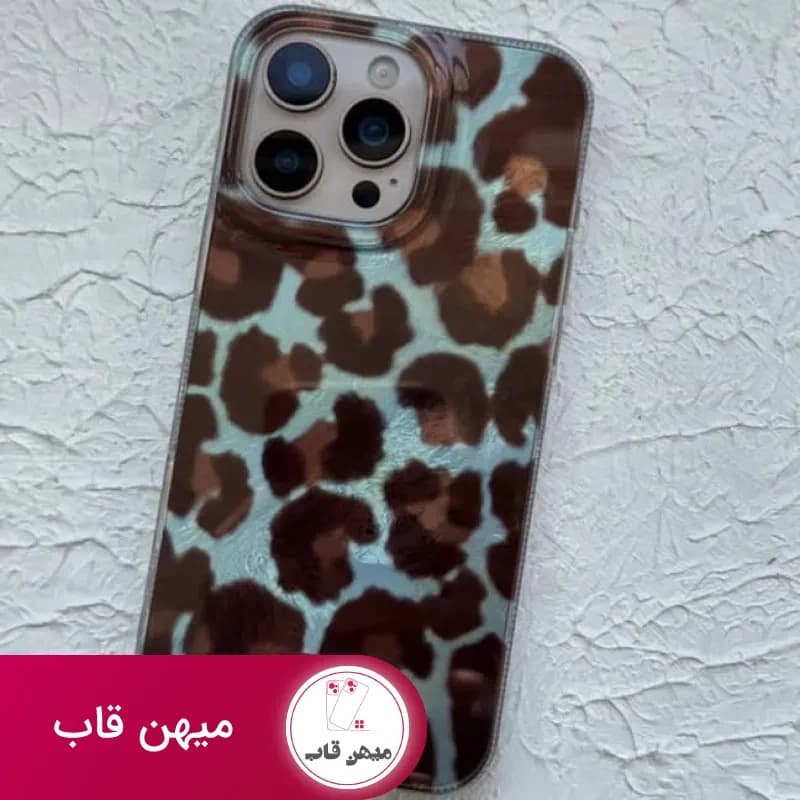 قاب آیفون صدفی پلنگی آبی - کد (۱۰۵۴۶۶)