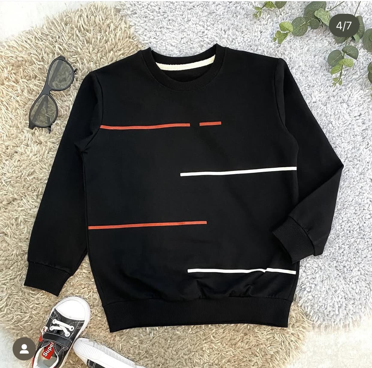 بلوز آستین بلند خط دار پسرانه