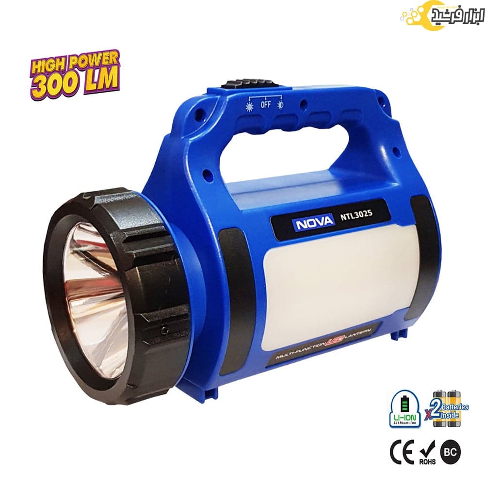 چراغ قوه لیتیوم حرفه ای نووا مدل NTL-3025
