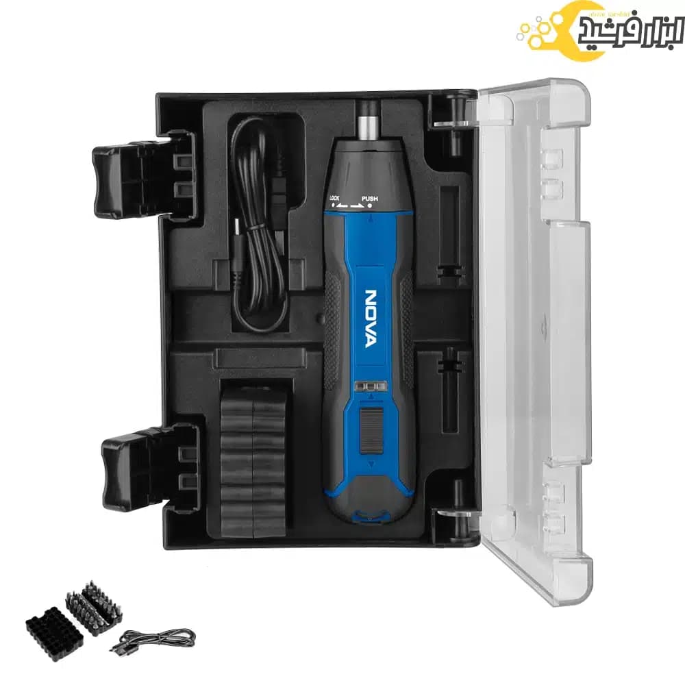 پیچ گوشتی شارژی قلمی 3.6 ولت نووا مدل 7435 کیت 33 پارچه