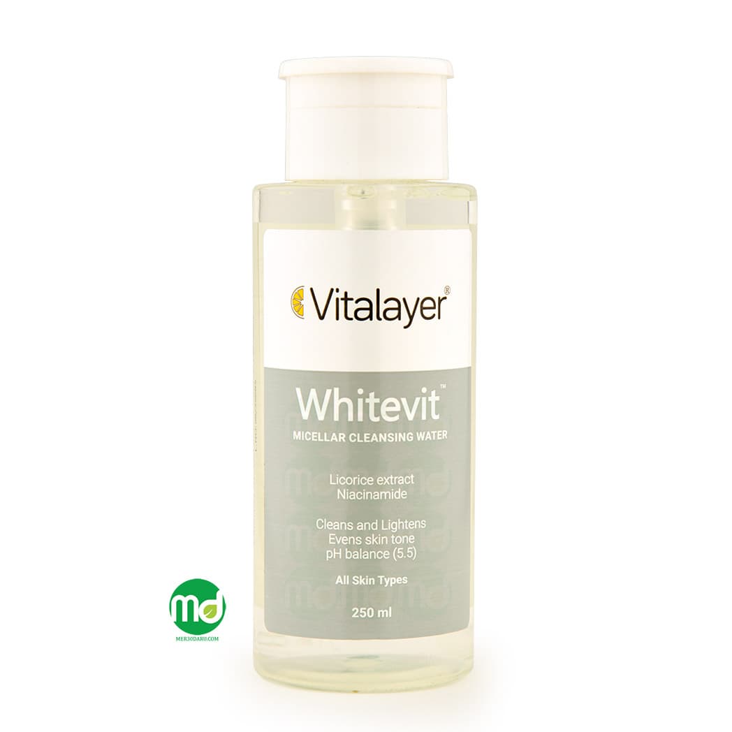 محلول پاک کننده آرایش وایت ویت ویتالیر مناسب پوست های کدر 250ml