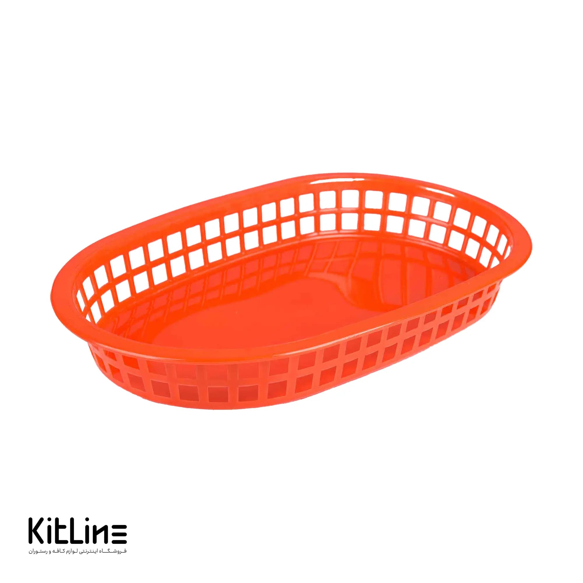 سبد سرو بیضی پلاستیکی ۱۸×۲۸ سانتیمتری قرمز کیچن تک