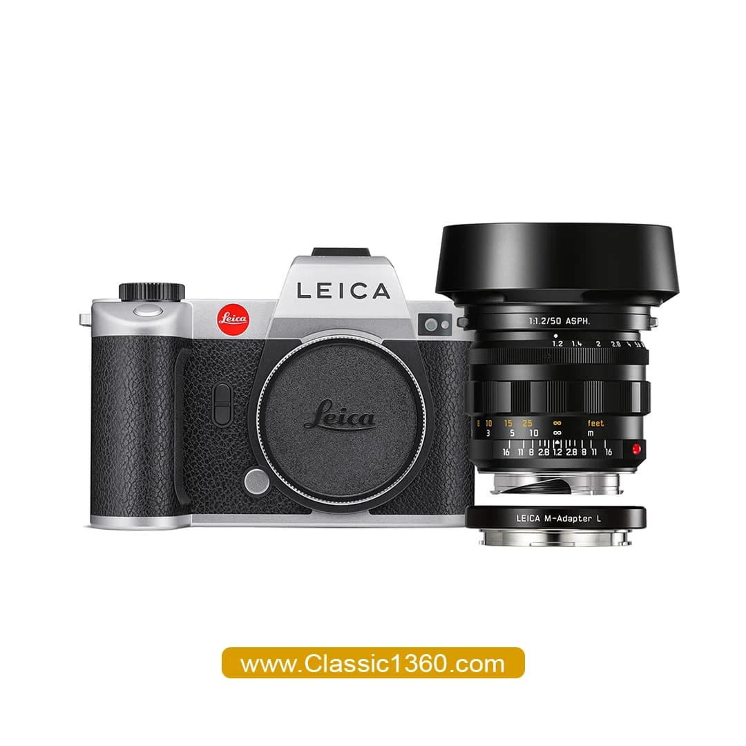 کیت دوربین لایکا Leica SL2 silver با لنز Leica Noctilux-M 50 f/1.2 و Leica M-Adapter