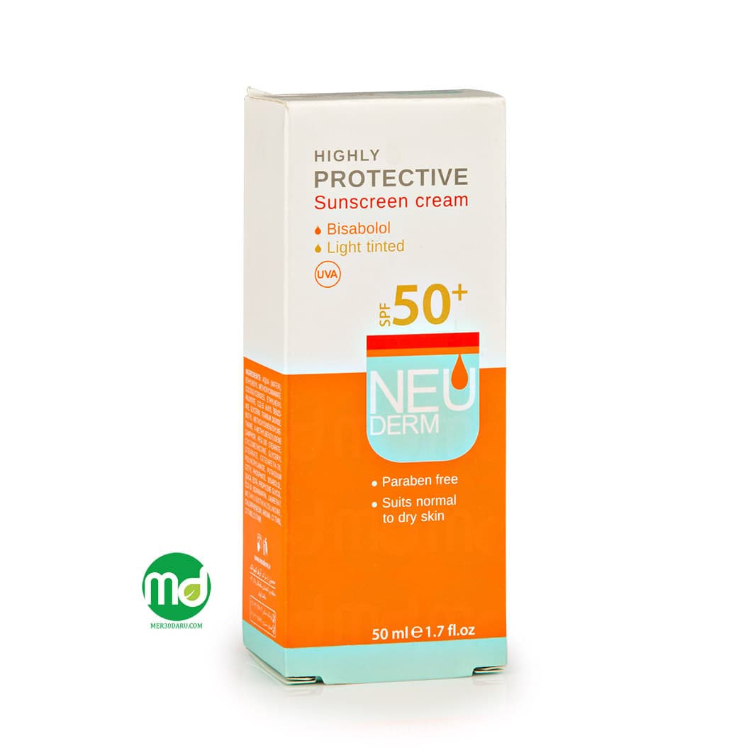کرم ضد آفتاب بژ روشن نئودرم SPF 50 برای پوست خشک