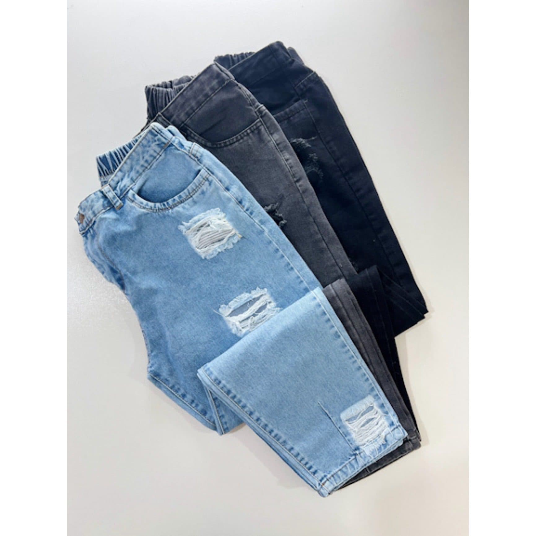 شلوار مام فیت جین زاپ