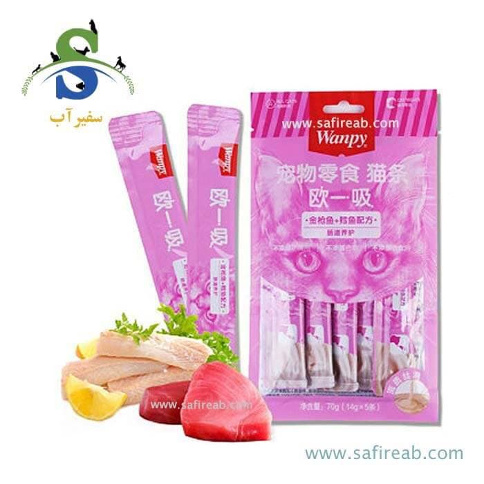 بستنی گربه ونپی با طعم ماهی تن و ماهی کاد (۱ عددی و پک ۵ عددی)