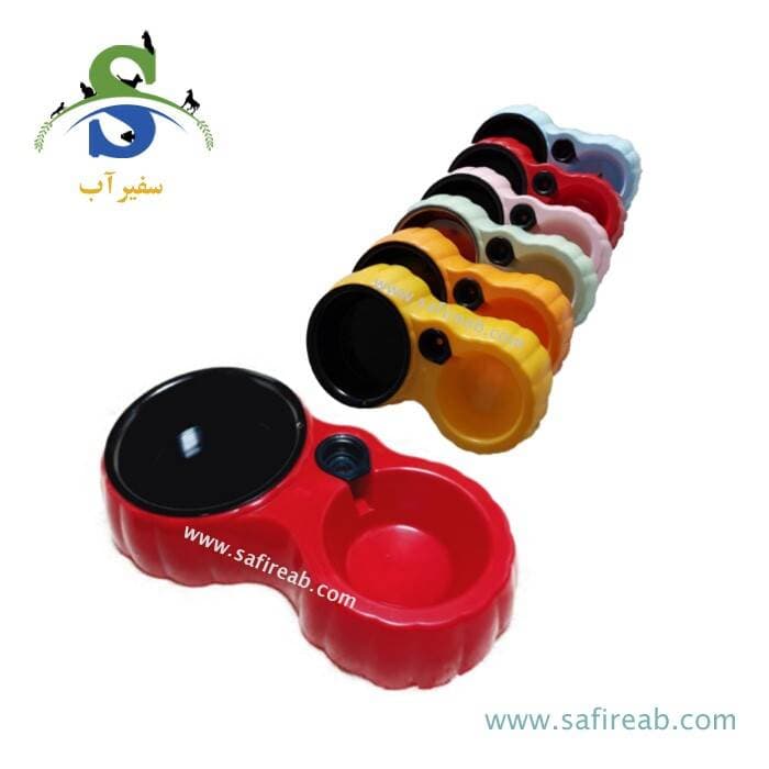 ظرف آب و غذا دوقلو با پیاله فلزی سگ و گربه زاریکس