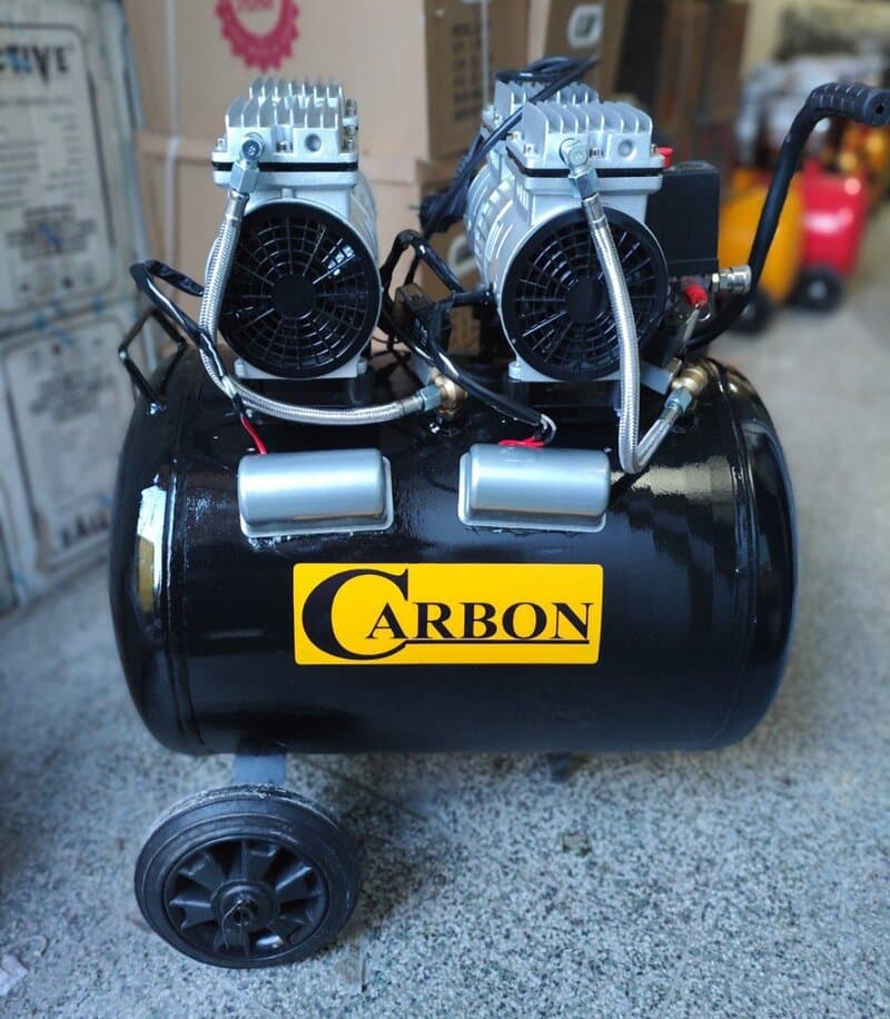 کمپرسور باد پمپ باد 50 لیتری سایلنت دو موتوره کربن مدل M50