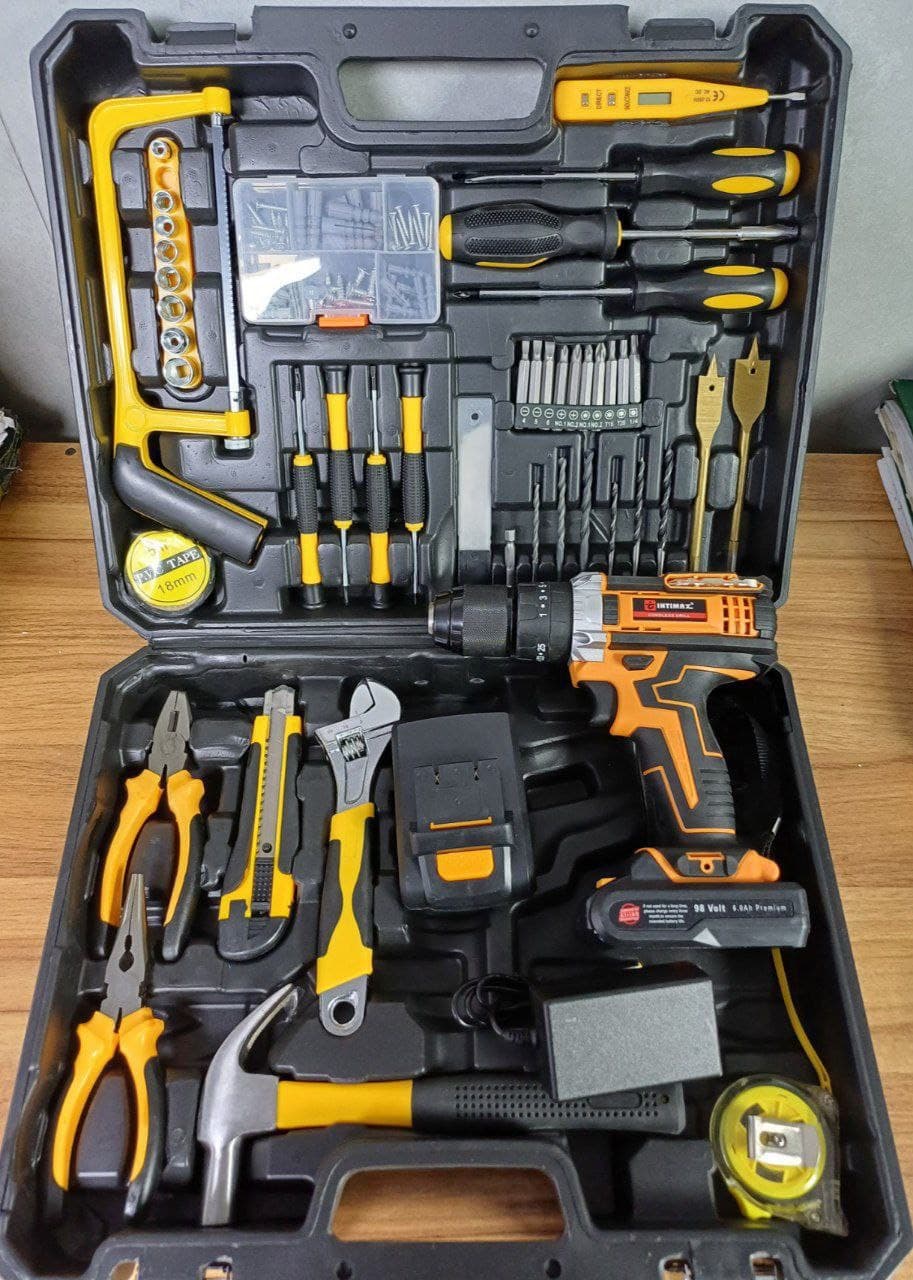 کیت دریل شارژی 98 ولت با لوازم اینتیمکس مدل 0925