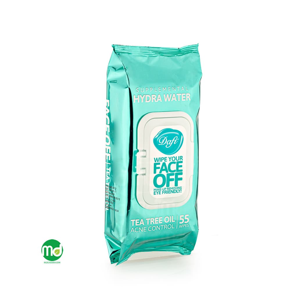 دستمال مرطوب پاک کننده آرایش هیدرا واتر دافی Dafi بسته ۵۵ عددی