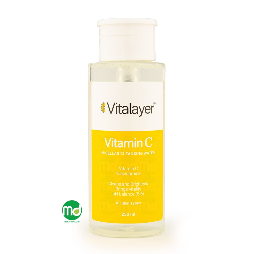 محلول پاک کننده آرایش ویتامین سی ویتالیر برای انواع پوست 250ml