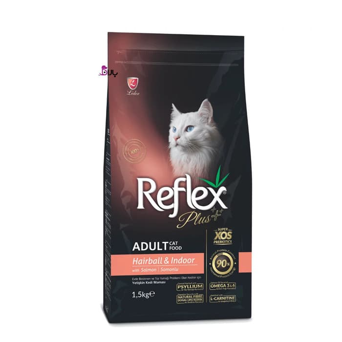 غذای خشک گربه رفلکس پلاس هیربال مدل Reflex plus hairball & indoor adult cat food وزن ۱/۵ کیلوگرم