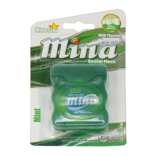 نخ دندان نازک مینا با اسانس طبیعی نعناع 50 متر