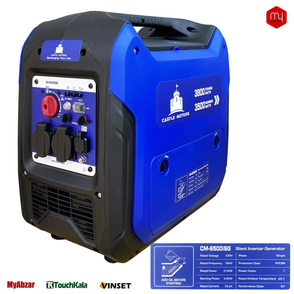 موتور برق سایلنت 3.8 کیلووات کستل موتور مدل CM 6500iSG