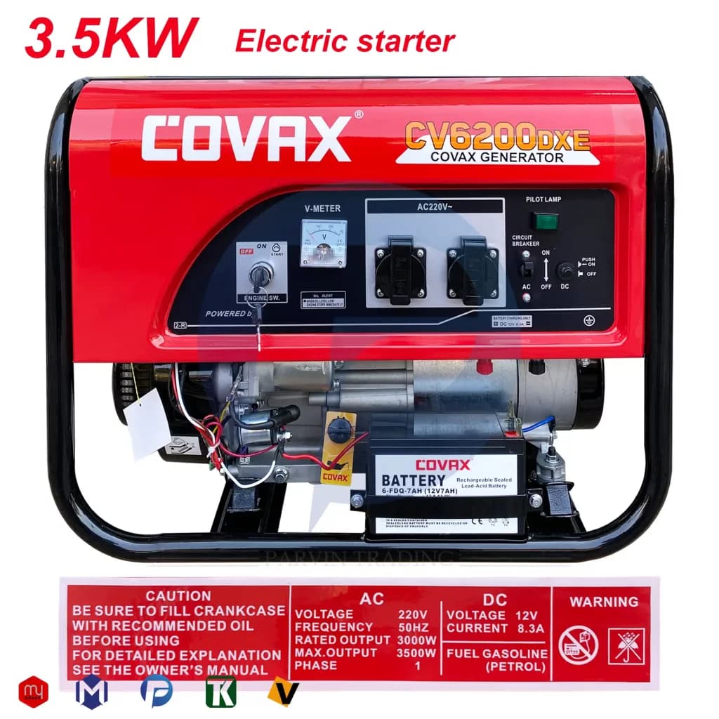 موتور برق کواکس استارتی 3.5 کیلووات مدل CV6200DXE