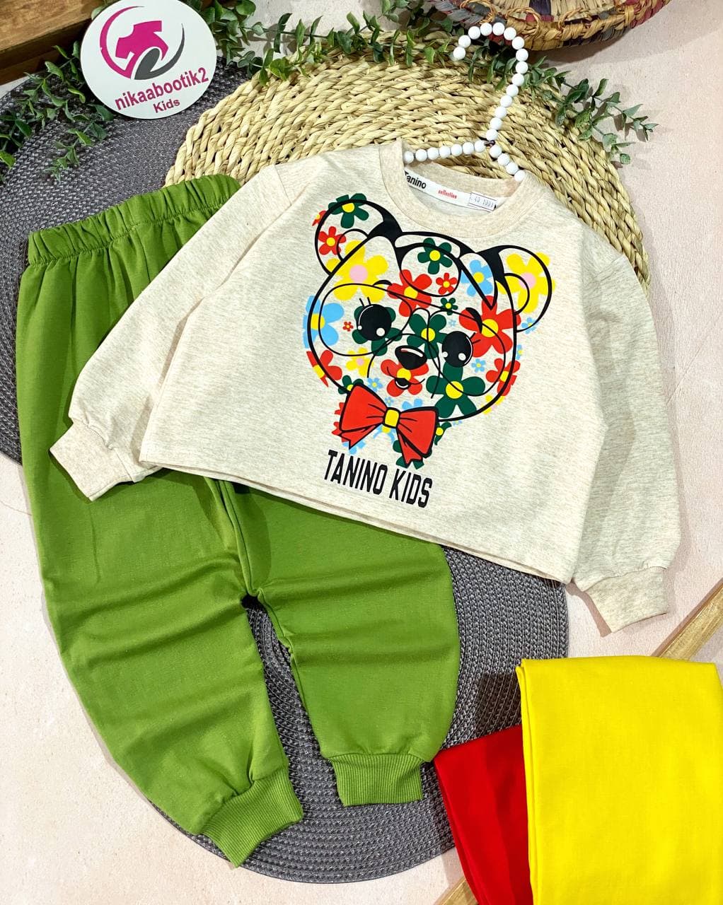 کراپ شلوار خرس گل گلی