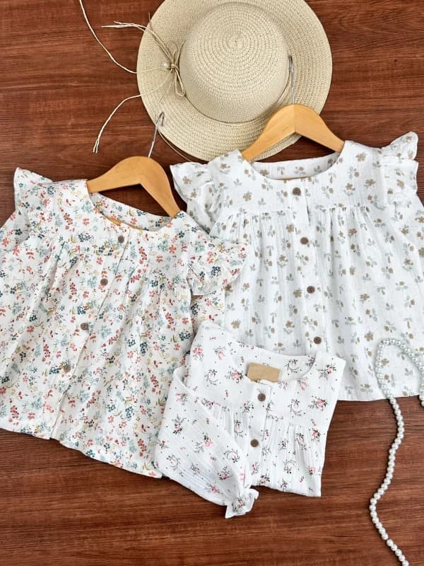 شومیز موسلین گل گلی