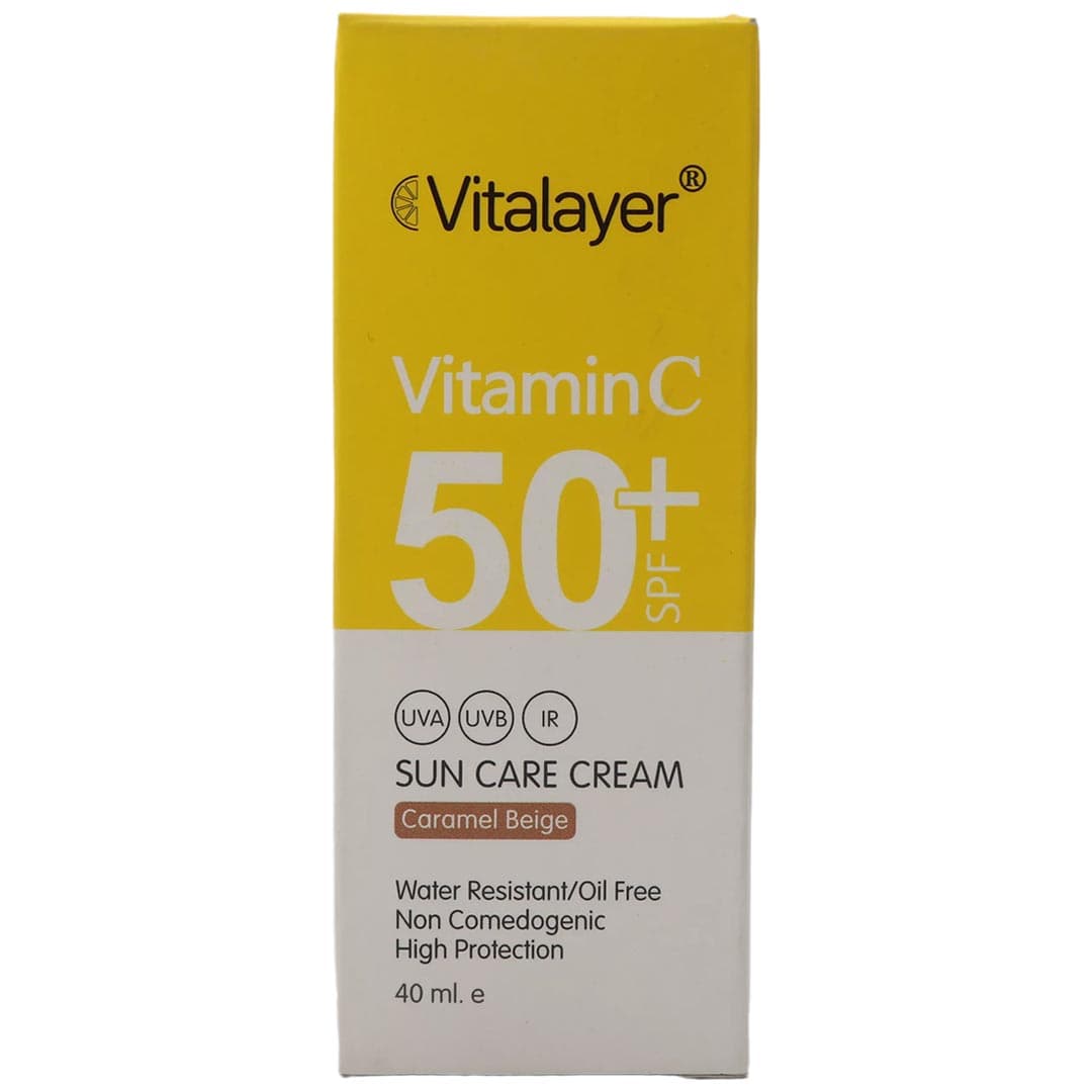 کرم ضد آفتاب حاوی ویتامین سی رنگی کارامل بژ 40 میل ویتالیر