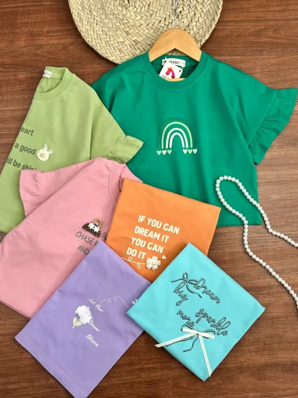 کراپ آستین چیندار دخترانه