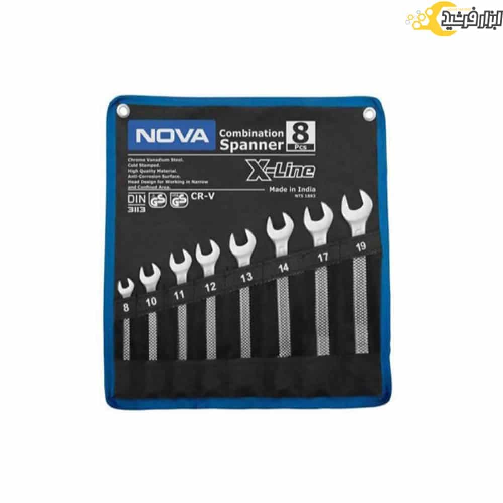 ست آچار یکسر رینگی 8 عددی کیفی نووا x-line 9430