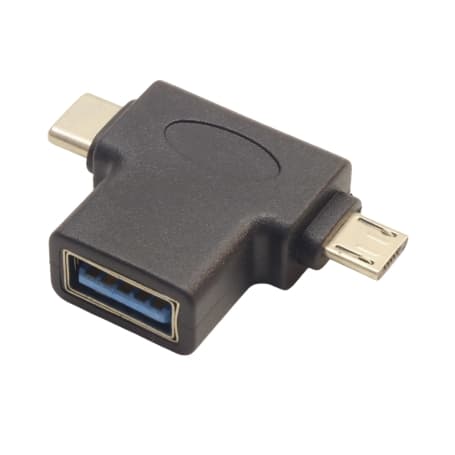 مبدل OTG دوکاره USB 3.0 با ورودی Type-C و Micro-USB