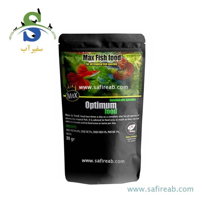 غذای پولکی اسپیرولینا اپتیمم فود ای شریمپ