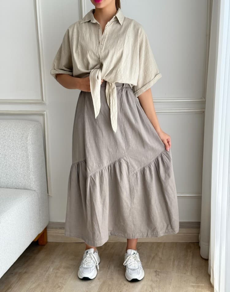 دامن لینن پفکی مرجان کد 410492