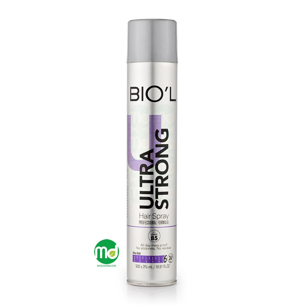 اسپری حالت دهنده مو فوق العاده قوی بیول حاوی ویتامین B5
