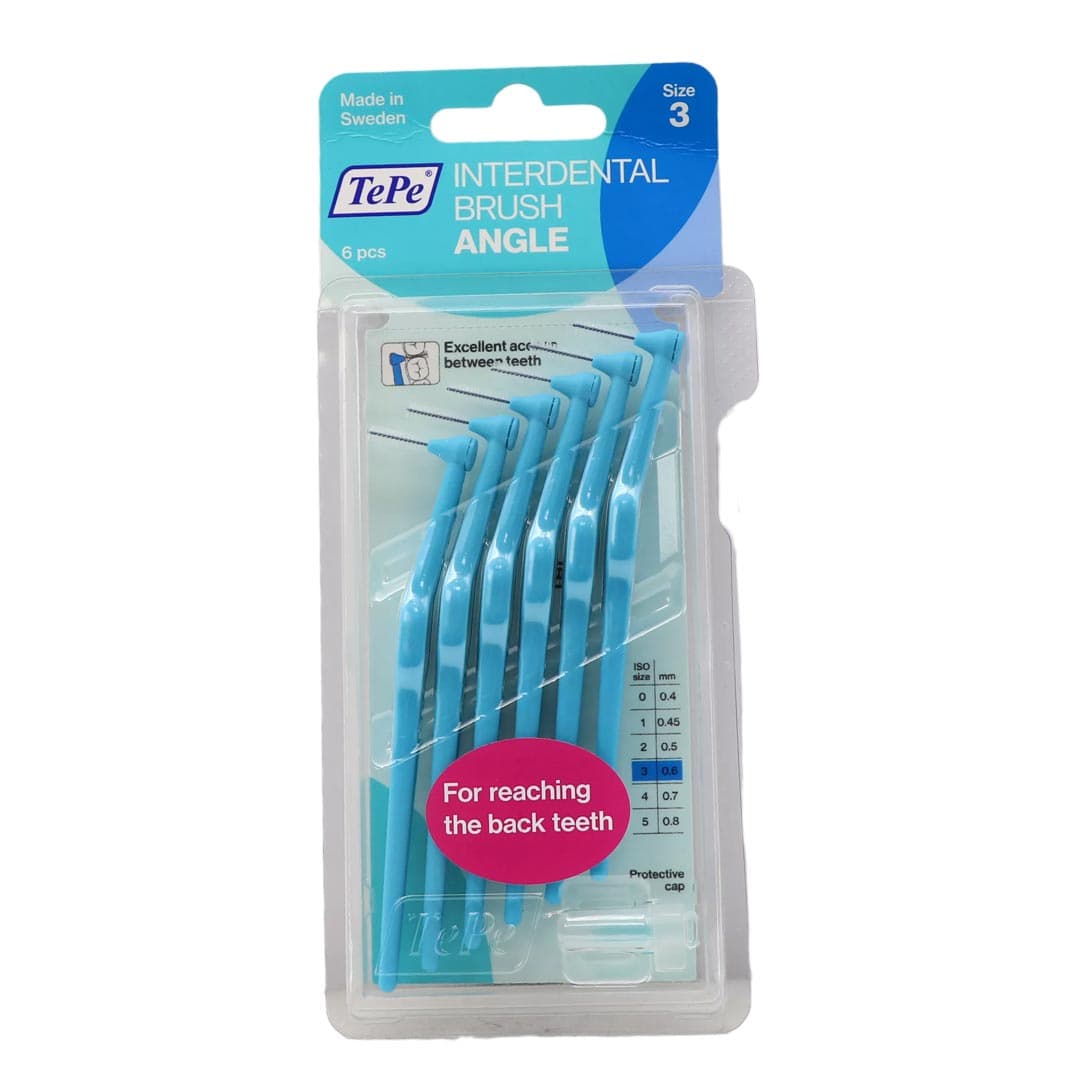 مسواک بین دندانی دسته دار سایز 3 آبی 6 عددی تپه
