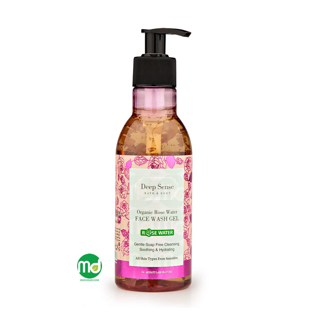 ژل شستشو صورت گلاب دیپ سنس برای انواع پوست به ویژه حساس 250ml