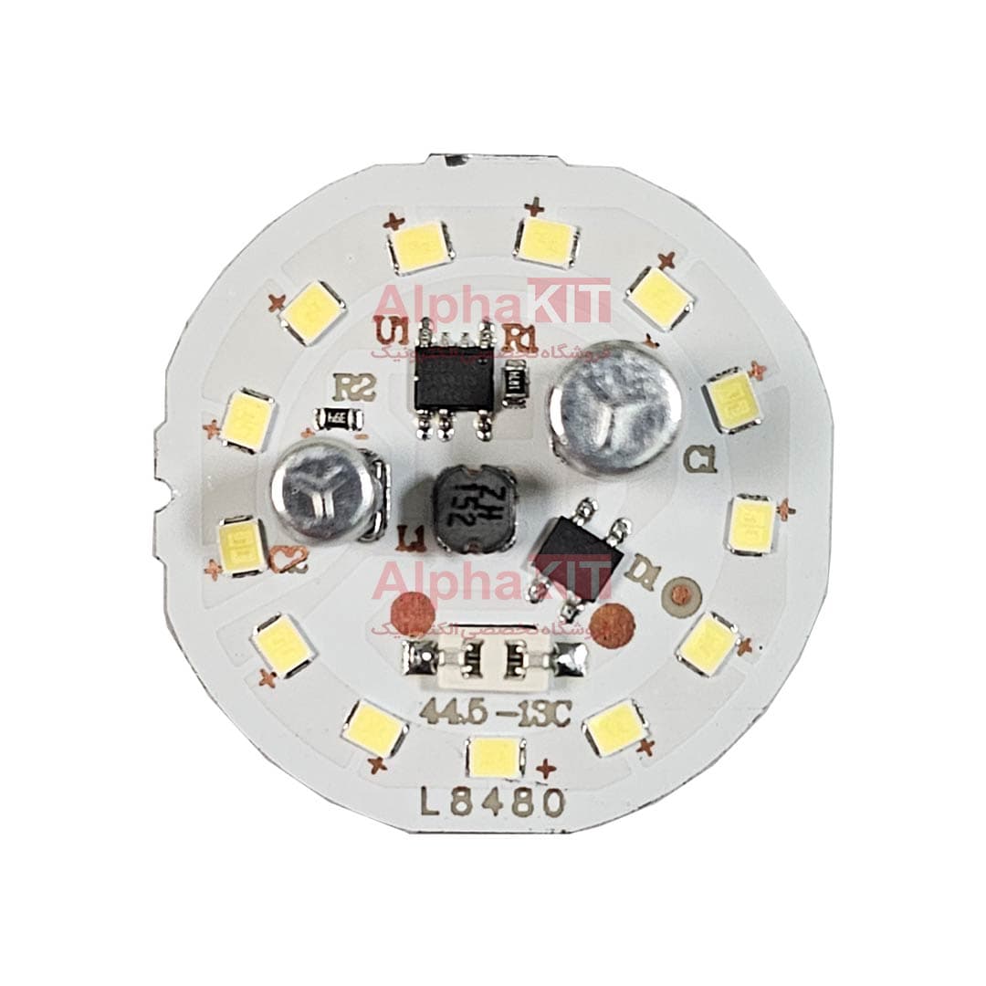 ال ای دی 12 وات 220 ولت سفید مهتابی دو خازنه