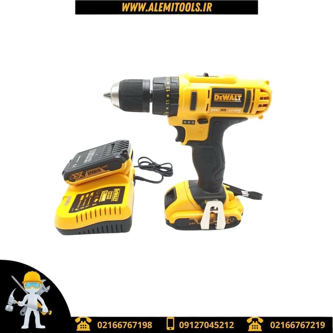 دریل شارژی 24 ولت چکشی طرح دیوالت