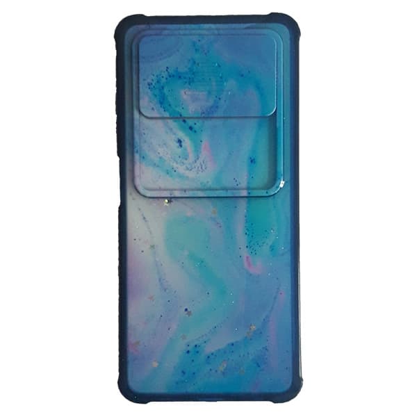 قاب سيليکون محافظ لنز کشويي برّاق طرح دار شیائومی Poco X3 طرح سیاه و سفید سنگی