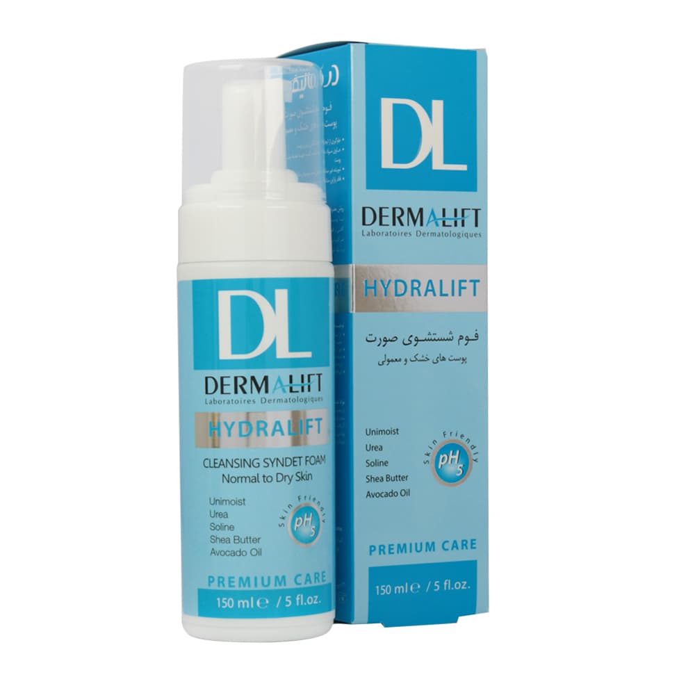 فوم شستشوی صورت پوست های خشک و معمولی هیدرالیفت 150 میل ـ درمالیفت