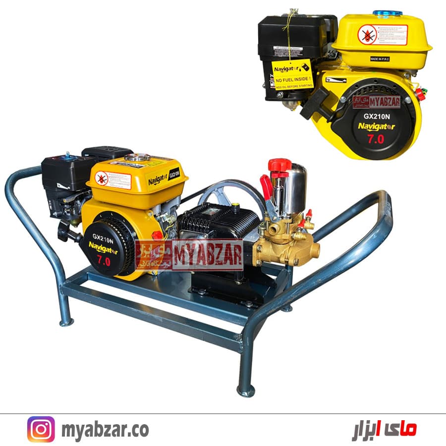 سمپاش زمبه ای نویگیتور 7 اسب و پمپ رینوپاور 45 بار طرح