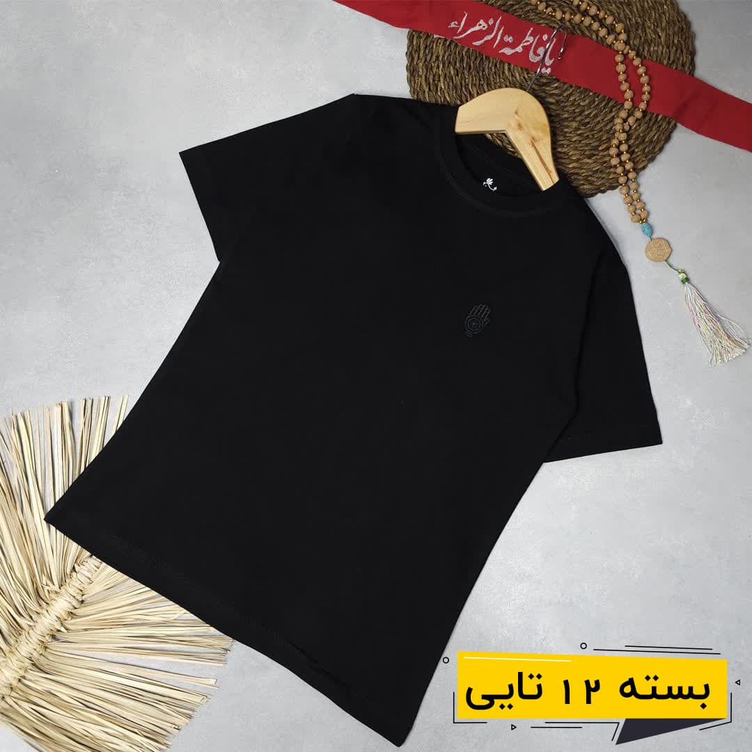 خرید عمده تیشرت مشکی پسرانه طرح گلدوزی کف العباس کوچک | بچگانه (12 تایی)