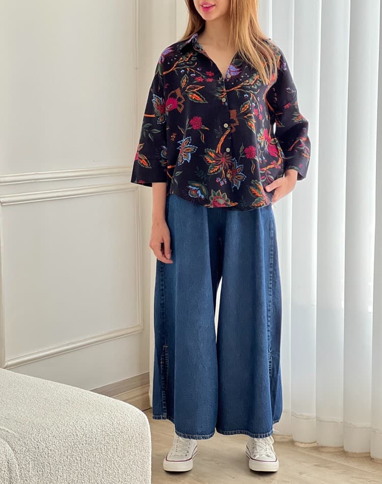 دامن شلواری جین بغل چاک آوید