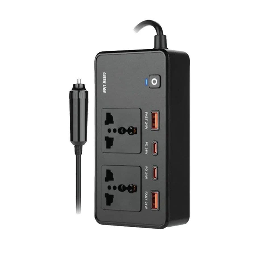 اینورتر و مبدل برق فندکی ماشین 200 وات گرین لاین Green Lion