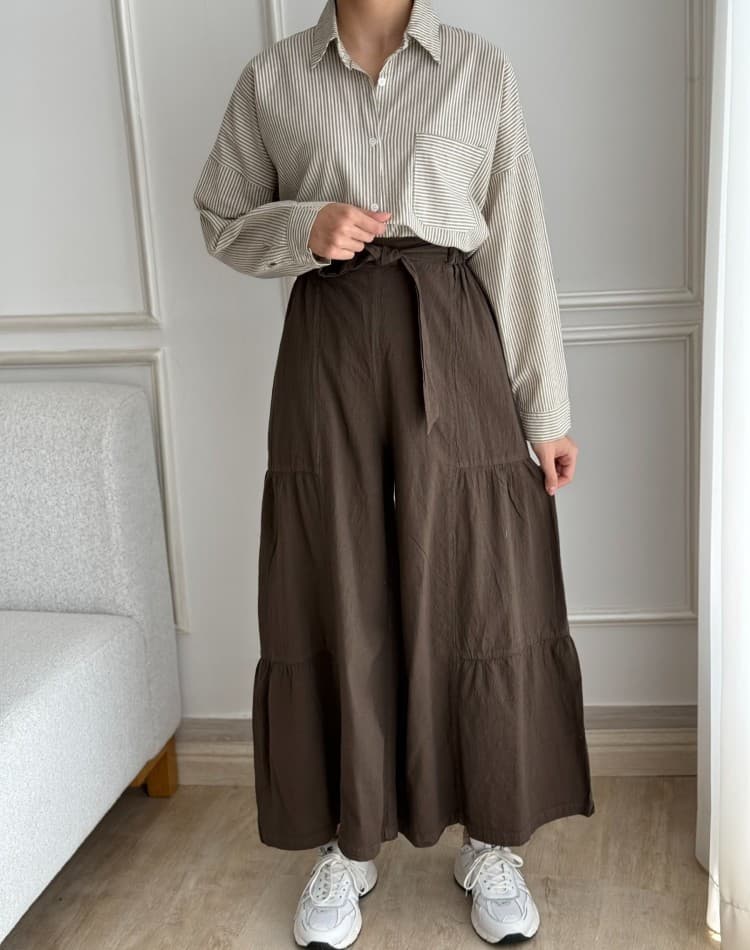 شلوار لینن پفکی ندا کد 410491