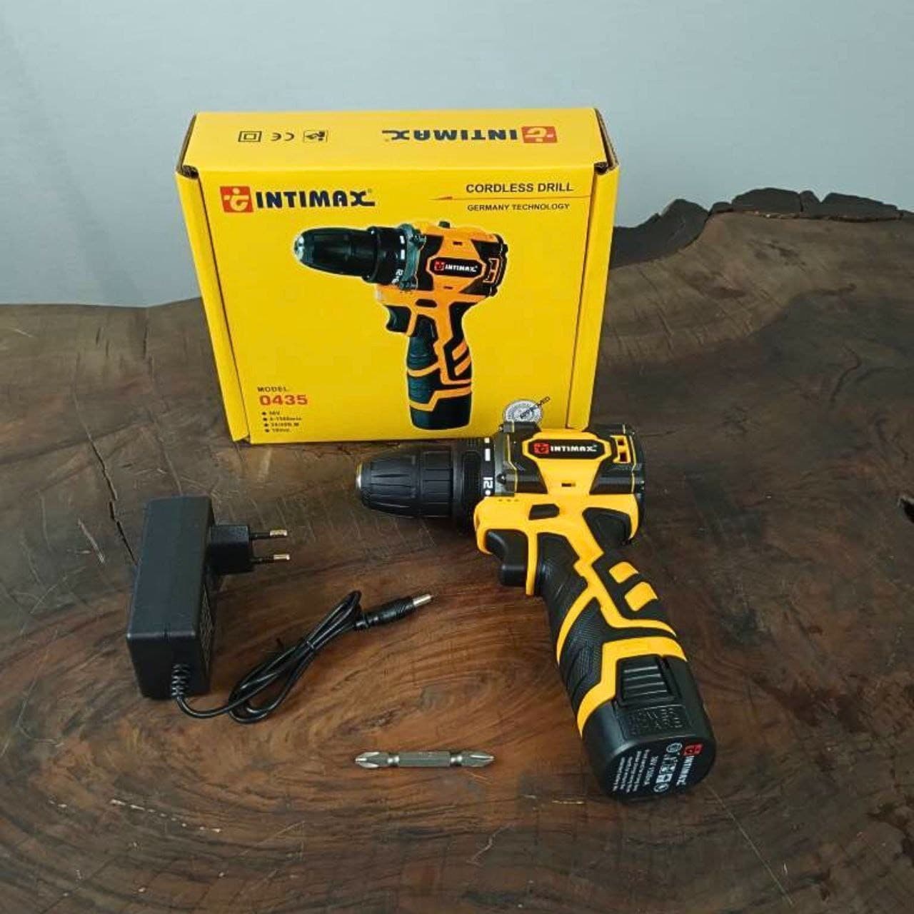 دریل شارژی براشلس صنعتی تک باتری اینتیمکس مدل 0435