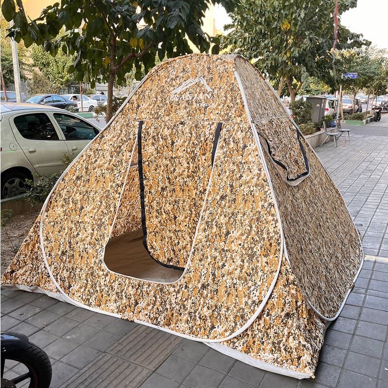 چادر مسافرتی 12 نفره فنری مدل گرد تاشو با جنس برنو ضخیم و درجه یک کد4