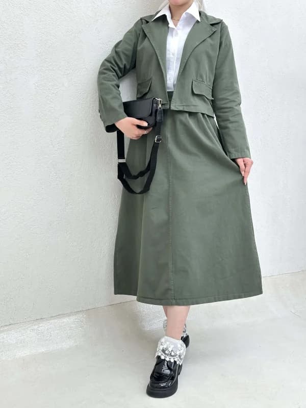 ست کت و دامن کتان